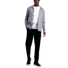 Kenneth Cole Reaction Men Slim-Fit Stretch Corduroy Pants, Black, 32×29