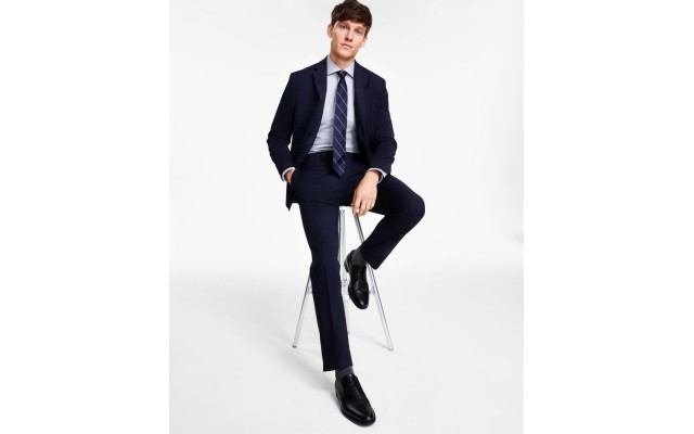  Reaction Men’s Slim-Fit Ready Flex Stretch Suits, Navy, 40R