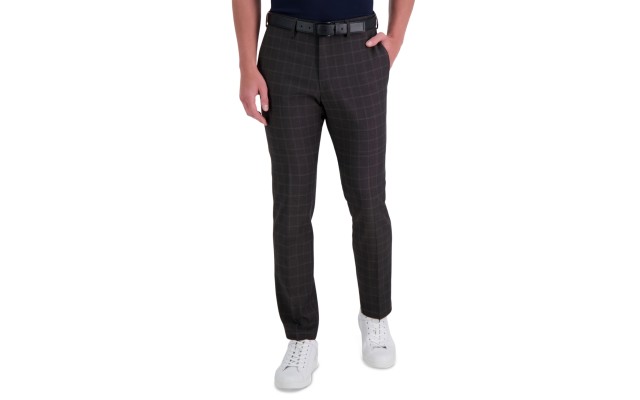  Reaction Mens Techni-Cole Performance Tech Pocket Slim Fit Dress Pants, Chocolate, 30×32