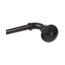 Kenney Adler 5/8″ Indoor/Outdoor Rust-Resistant Wrap Around Curtain Rod, 28-48″, Black