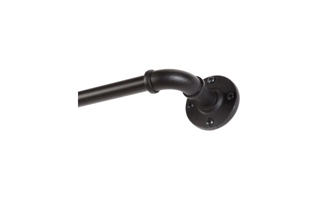  Adler 5/8″ Indoor/Outdoor Rust-Resistant Wrap Around Curtain Rod, 28-48″, Black