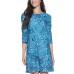  Womens Soft Corduroy Printed Dress, Blue/6