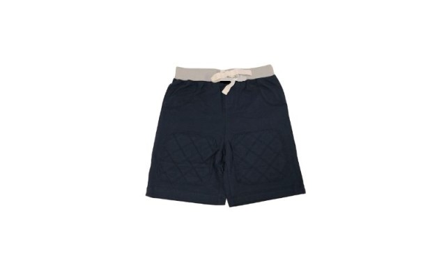  Boys Casual Shorts With Knee Patches, Soft Cotton, Pull-On/Drawstring Closure, Navy, 2