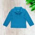 Kidsy Boys Solid Peruvian Cotton T-Shirt Long Sleeve Polo Neck With 3 Buttons, Multicolor, Navy/Williamsburg Blue, 2
