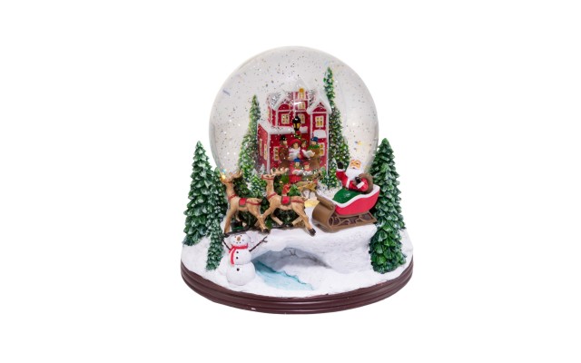  120 Mm Battery-Operated Usb Led Musical Santa Water Globe