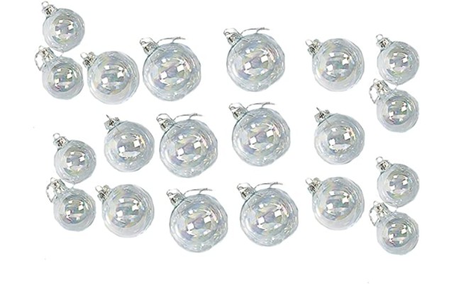  20-Piece Iridescent Glass Ball Ornament Set