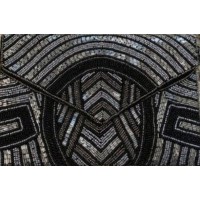 La Regale Geo Beaded V-flap Clutch, Charcoal