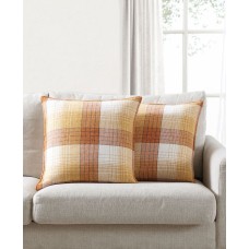 Lacourte Brandon Plaid 2 Pack Decorative Pillows, 20″ x 20″, Yellow