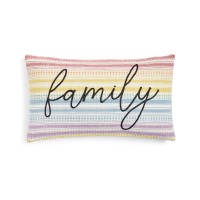 Lacourte Family Pride Rainbow Stripe Decorative Pillow 14 x 24