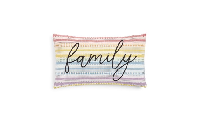  Family Pride Rainbow Stripe Decorative Pillow 14 x 24