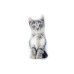  Frenchie Cat Shaped Decorative Pillow, 12X18, Gray