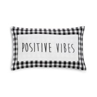 Lacourte Positive Vibes 14″ x 24″ Decorative Pillow, Black