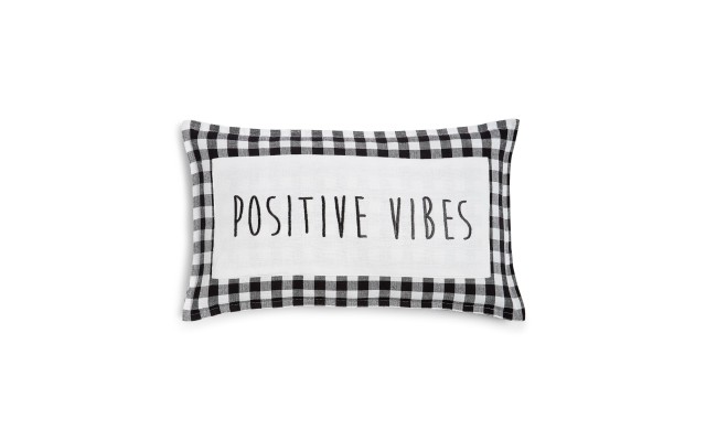  Positive Vibes 14″ x 24″ Decorative Pillow, Black