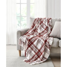 Lacourte Rania Grey Plaid Throw Grey Throw, 50″ x 60″