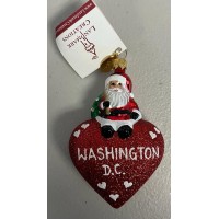 Landmark Creations Santa Loves Washington DC Ornament, Red, 4''