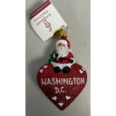 Landmark Creations Santa Loves Washington DC Ornament, Red, 4''
