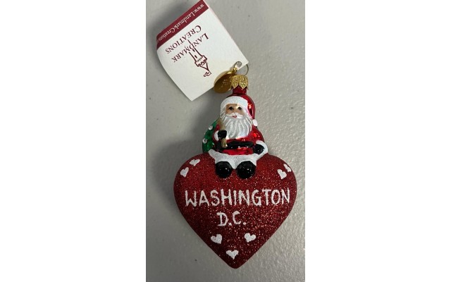 Landmark Creations Santa Loves Washington DC Ornament, Red, 4''
