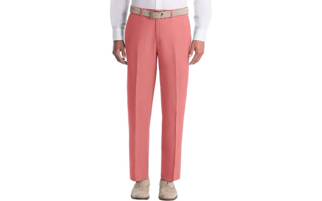 Lauren by Ralph Lauren Men Linen Dress Pants (Red, 34/30)