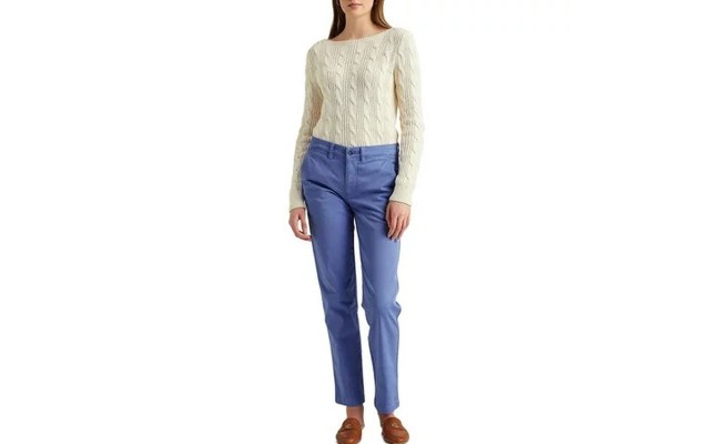 Lauren Ralph Lauren Cropped Classic Chinos, Blue Loch, 2