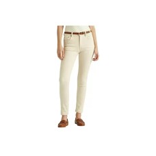 LAUREN Ralph Lauren High-Rise Skinny Ankle Jeans 14, Beige
