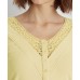  Lace-trim Henley Top Yellow Bloom Medium