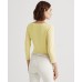  Lace-trim Henley Top Yellow Bloom Medium