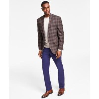 Lauren Ralph Lauren Men’s Classic-Fit Ultraflex Stretch Brown/Navy Plaid Sport Coat, 46R