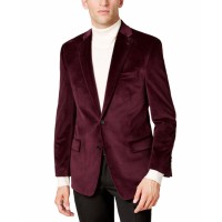 Lauren Ralph Lauren Mens Classic-fit Velvet Sport Dark Red 44s