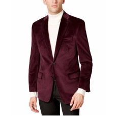 Lauren Ralph Lauren Mens Classic-fit Velvet Sport Dark Red 44s