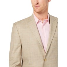 Lauren Ralph Lauren Mens Lexington Plaid Blazer Sportcoat Tan/Blue