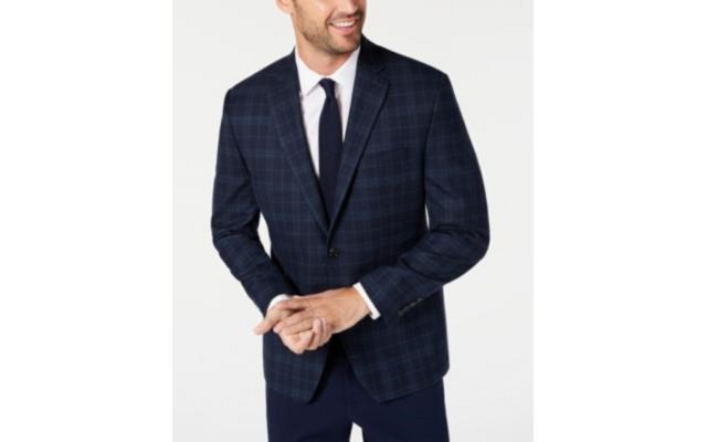  Mens Lexington Two-Button Blazer, Navy, 40R