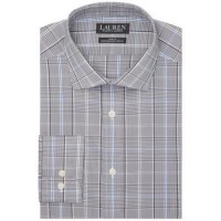 Lauren Ralph Lauren Mens Slim-fit Stretch Perform Blue Multi 16.5 36/37