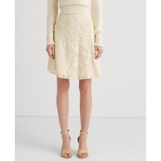 Lauren Ralph Lauren Patchwork Lace Skirt  Cream 16