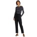 Lauren Ralph Lauren Petite Lightweight Linen Pants Polo, Black, 10