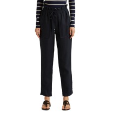 Lauren Ralph Lauren Petite Lightweight Linen Pants Polo, Black, 10