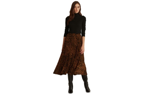 LAUREN Ralph Lauren Petite Plaid Pleated Georgette Skirt, 10P