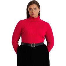 Lauren Ralph Lauren Plus Size Turtleneck Sweater, Martin Red, 1X
