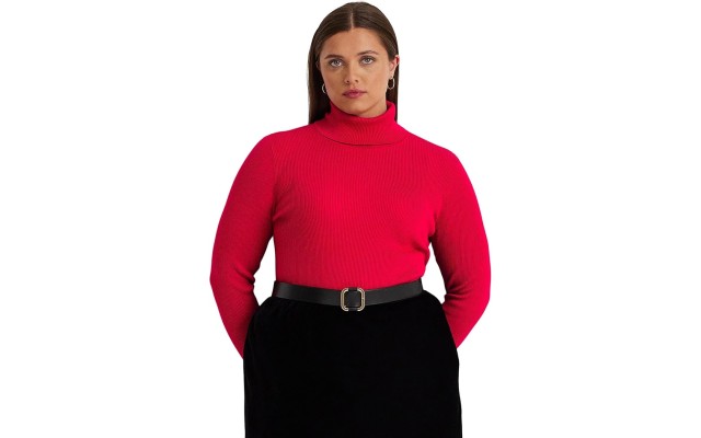  Plus Size Turtleneck Sweater, Martin Red, 3X