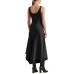 Lauren Ralph Lauren Satin Charmeuse Dress, Black, 14