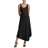 Lauren Ralph Lauren Satin Charmeuse Dress, Black, 14