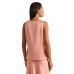 Lauren Ralph Lauren Sleeveless Satin Blouse Rose Tan S