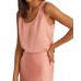 Lauren Ralph Lauren Sleeveless Satin Blouse Rose Tan S