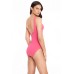  Underwire Tummy-Control One-Piece Swimsuit,Pink, Size:0