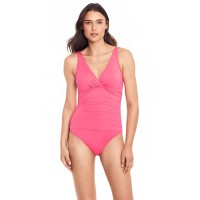 Lauren Ralph Lauren Underwire Tummy-Control One-Piece Swimsuit,Pink, Size:0