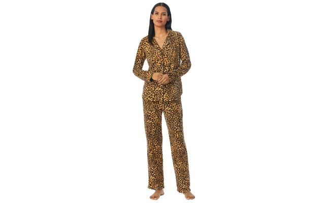  Women’s 2-Pc. Printed Fleece Packaged Pajamas Set Leopard, X-Large