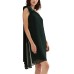  Women’s Chiffon One-Shoulder Dress, Deep Pine-Size 8