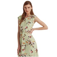 Lauren Ralph Lauren Women’s Floral Bubble Crepe Dress (12, Sage/Pink Multi)