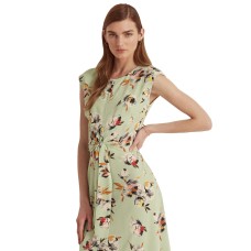 Lauren Ralph Lauren Women’s Floral Bubble Crepe Dress (12, Sage/Pink Multi)