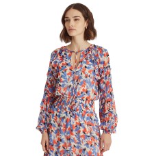 Lauren Ralph Lauren Women’s Floral Georgette Dress (12, Blue/Orange)