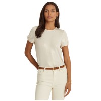 Lauren Ralph Lauren Women’s Foiled Jersey T-Shirt, Mascarpone Cream, XX-Large